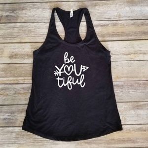 💖 You are Beautiful!!!  Black racerback tank top